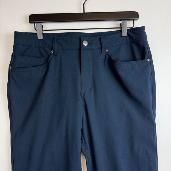 Lululemon ABC Slim Pants Chino Navy Blue Warpstreme - 32x30 32W 30L - Picture 2 of 9